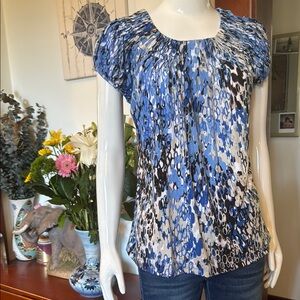 NWT Style&Co size small Blue and Black Patterned Women's Top